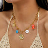 Wholesale Women's Geometric Alloy Conch Sun Pendant Necklace With Regular Chain Electroplated For Summer