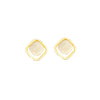 Wholesale Women's Geometric Alloy Earrings With 225 Silver Needles And Cat's Eye Stones Electroplated