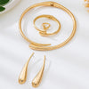 Wholesale Women's Geometric Alloy Electroplated Accessories Set Including Water Drop Earrings Choker Bracelet And Punk Simple Necklace