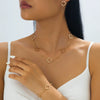 Wholesale Women's Geometric Alloy Electroplated Clover Bracelet And Necklace Jewelry