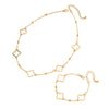 Wholesale Women's Geometric Alloy Electroplated Clover Bracelet And Necklace Jewelry