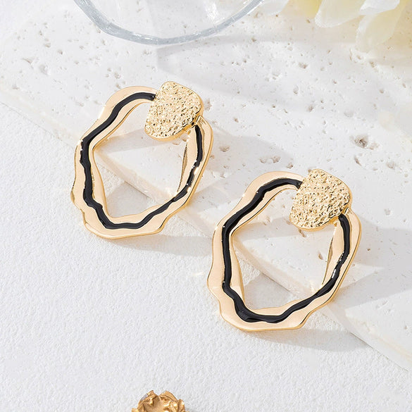 Wholesale Women's Geometric Alloy Electroplated Earrings