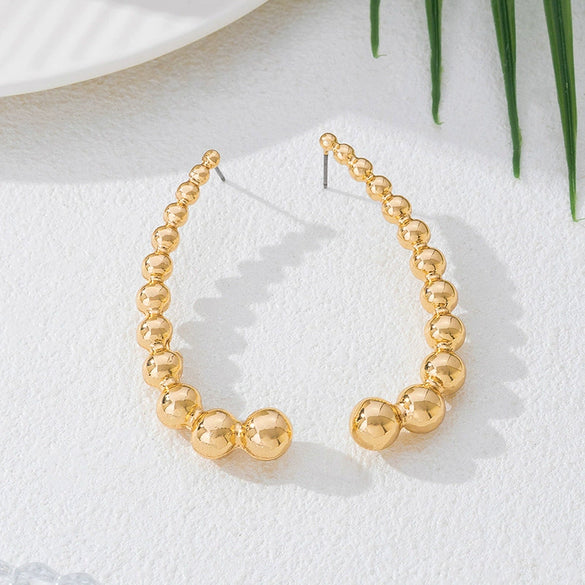 Wholesale Women's Geometric Alloy Electroplated Fashion Bead Earrings