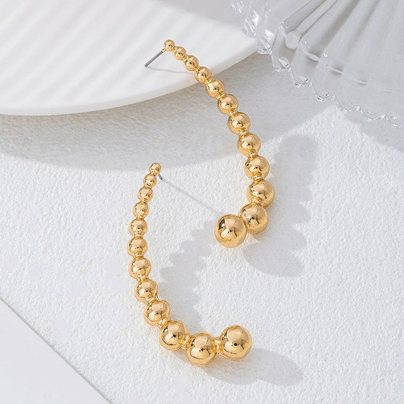 Wholesale Women's Geometric Alloy Electroplated Fashion Bead Earrings