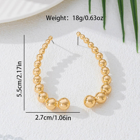 Wholesale Women's Geometric Alloy Electroplated Fashion Bead Earrings