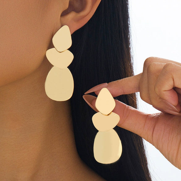 Wholesale Women's Geometric Alloy Electroplated Fashion Earrings