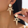 Wholesale Women's Geometric Alloy Electroplated Hollow Fivepointed Star Earrings