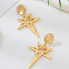 Wholesale Women's Geometric Alloy Electroplated Hollow Fivepointed Star Earrings