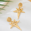 Wholesale Women's Geometric Alloy Electroplated Hollow Fivepointed Star Earrings