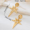 Wholesale Women's Geometric Alloy Electroplated Hollow Fivepointed Star Earrings