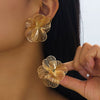 Wholesale Women's Geometric Alloy Electroplated Hollow Flower Earrings
