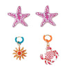 Wholesale Women's Geometric Alloy Electroplated Starfish Conch Pearl Earring Set