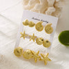 Wholesale Women's Geometric Alloy Electroplated Starfish Conch Pearl Earring Set