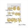 Wholesale Women's Geometric Alloy Electroplated Starfish Conch Pearl Earring Set