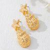 Wholesale Women's Geometric Alloy Electroplated Starfish Shell Earrings In Vintage Elegant Style