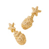 Wholesale Women's Geometric Alloy Electroplated Starfish Shell Earrings In Vintage Elegant Style