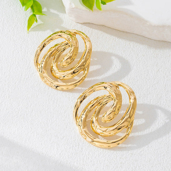 Wholesale Women's Geometric Alloy Electroplated Stud Earrings