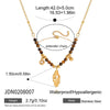 Wholesale Women's Geometric Ancient Style Tiger Eye Stone Stainless Steel Electroplated Necklace Jewelry