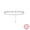 Wholesale Women's Geometric And Heart Shape Doublelayer 925 Silver Bracelet With Electroplating
