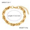 Wholesale Women's Geometric And Heart Shape 18K Gold Electroplated Stainless Steel Bracelet In Fashion Style