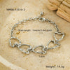 Wholesale Women's Geometric And Heart Shape 18K Gold Electroplated Stainless Steel Bracelet In Fashion Style
