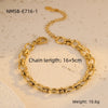 Wholesale Women's Geometric And Heart Shape 18K Gold Electroplated Stainless Steel Bracelet In Fashion Style