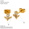 Wholesale Women's Geometric And Heart Shape Zircon Inlaid Titanium Steel Earrings