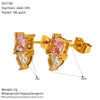 Wholesale Women's Geometric And Heart Shape Zircon Inlaid Titanium Steel Earrings