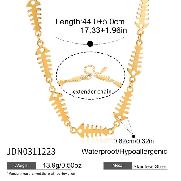Wholesale Women's Geometric Animal Stainless Steel Necklace With Vacuum Real Gold Plating In Pvd Furnace