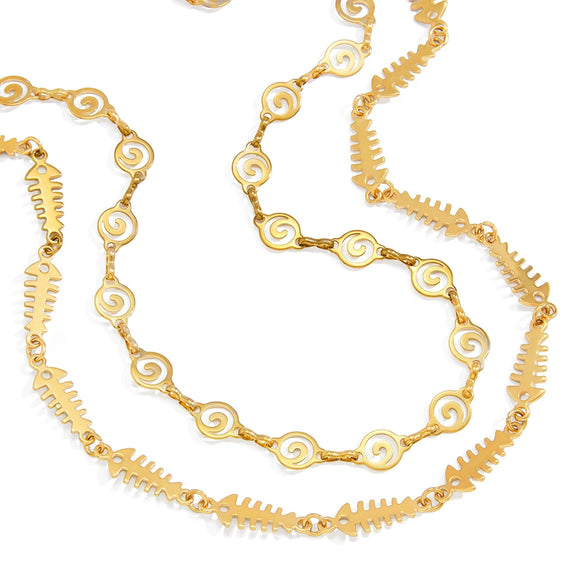 Wholesale Women's Geometric Animal Stainless Steel Necklace With Vacuum Real Gold Plating In Pvd Furnace
