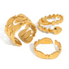 Wholesale Women's Geometric Animal Stainless Steel Rings With Vacuum Real Gold Plating In Pvd Furnace