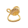 Wholesale Women's Geometric Animal Style Copper Zircon Electroplated Openstyle Nail Rings