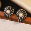 Wholesale Women's Geometric Animal Style Oil Dripping Plastic Resin Stainless Steel Conch Earrings