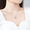 Wholesale Women's Geometric Animal Style S925 Sterling Silver Inlaid Colored Glaze Whale Pendant Necklace With Cross Chain