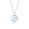 Wholesale Women's Geometric Animal Style S925 Sterling Silver Inlaid Colored Glaze Whale Pendant Necklace With Cross Chain