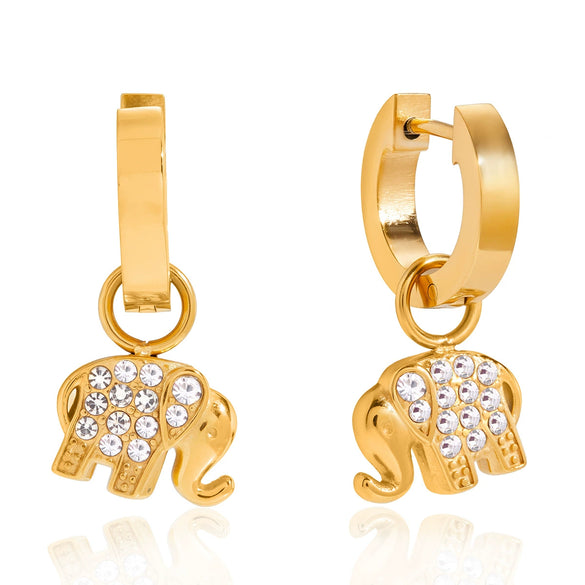 Wholesale Women's Geometric Animal Style Stainless Steel Electroplated Earrings And Ear Clips