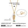 Wholesale Women's Geometric Animal Style Stainless Steel Oildrip Fish Pendant Necklace With Vacuum Real Gold Plating