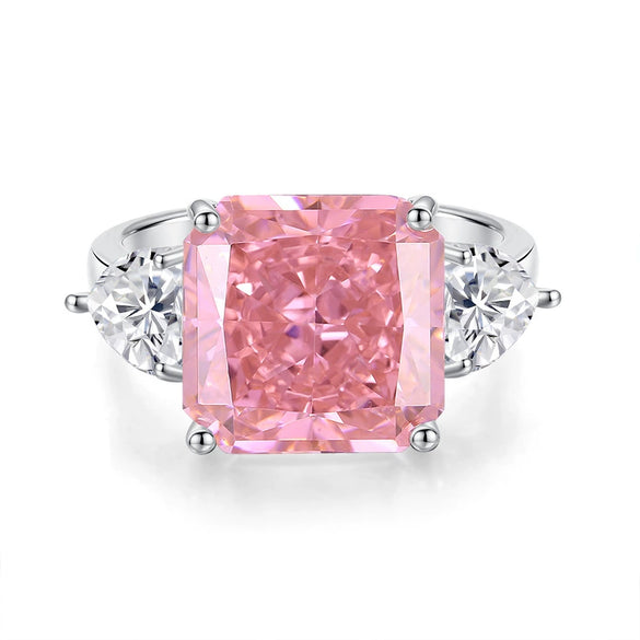 Wholesale Women's Geometric Aquamarine Ring In S925 Sterling Silver With Highcarbon Diamond Zircon