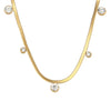 Wholesale Women's Geometric Asymmetrical Round Zircon Stainless Steel And Titanium Steel Electroplated Snake Bone Chain Necklace