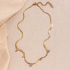 Wholesale Women's Geometric Asymmetrical Round Zircon Stainless Steel And Titanium Steel Electroplated Snake Bone Chain Necklace