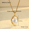 Wholesale Women's Geometric Baroque Imitation Pearl Stainless Steel 18K Electroplated Necklace Light Luxury Jewelry