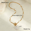 Wholesale Women's Geometric Baroque Imitation Pearl Stainless Steel 18K Electroplated Necklace Light Luxury Jewelry