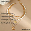 Wholesale Women's Geometric Baroque Imitation Pearl Stainless Steel 18K Electroplated Necklace Light Luxury Jewelry