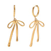 Wholesale Women's Geometric Bow Stainless Steel 18K Gold Plated Fashion Earrings