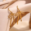 Wholesale Women's Geometric Bow Stainless Steel 18K Gold Plated Fashion Earrings