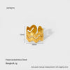 Wholesale Women's Geometric Bow Wave Doublelayer Open Ring 18K Gold Plated Stainless Steel