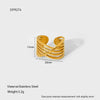 Wholesale Women's Geometric Bow Wave Doublelayer Open Ring 18K Gold Plated Stainless Steel