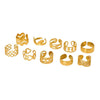 Wholesale Women's Geometric Bow Wave Doublelayer Open Ring 18K Gold Plated Stainless Steel