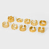 Wholesale Women's Geometric Bow Wave Doublelayer Open Ring 18K Gold Plated Stainless Steel
