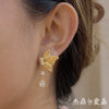 Wholesale Women's Geometric Butterfly Pendant Earrings Stainless Steel Vacuum Real Gold Plated